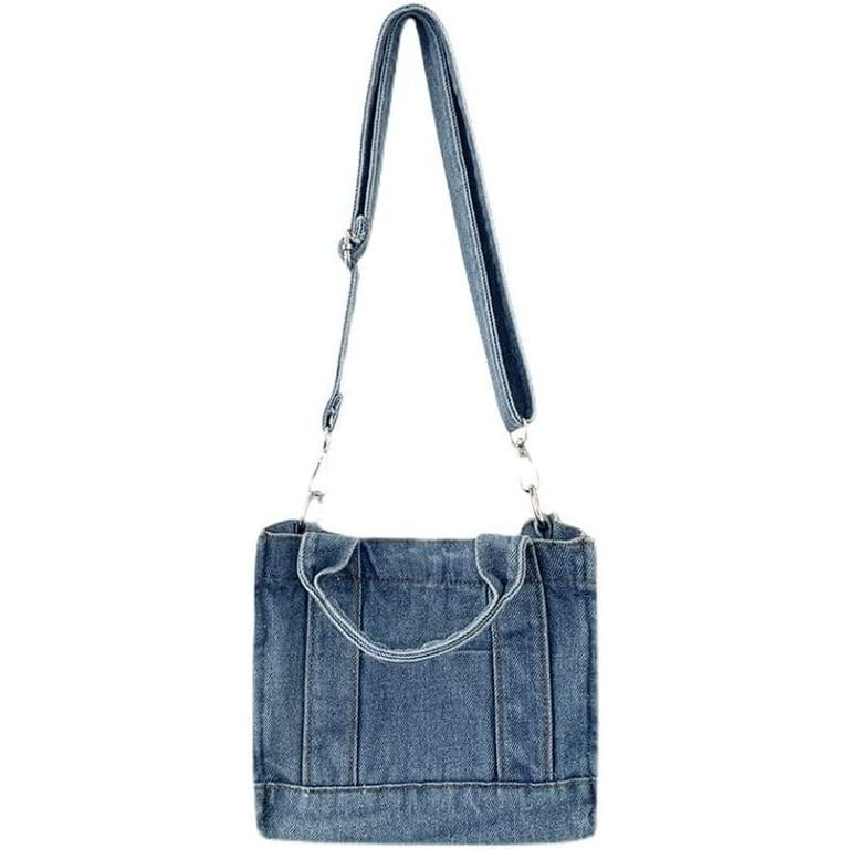 NXITK Denim Purses and Handbags for Women Denim Shoulder Bag Jean Bag Y2k  Purse Small Denim Purse Jeans Bag (Pink)