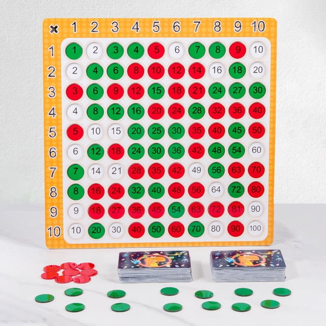 Juego de multiplicación de madera, Tarjetas flash de multiplicación, Tablero de multiplicación matemática de madera Juego Montessori, Juego de mesa de Hugo tabla de multiplicar