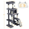 thumbnail image 4 of Alden Design 63" H Cat Tree Tower with Hammock and Scratching Posts, Dark Gray, 4 of 10