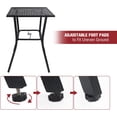 thumbnail image 5 of REDCAMP 39 inch Patio Bistro Table with Umbrella Hole,Metal Square Outdoor Bar Table for Outdide Backyard Porch,Black, 5 of 9