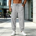 thumbnail image 2 of Hearthz Cotton Sweatpants Men Elastic Drawstring Men Athletic Pants Solid Color Workout Mens Jogger Pants with Pocket Light Gray M, 2 of 5