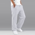 thumbnail image 2 of Kcolen Casual Pants for Men Big And Tall Casual Style Solid Color Ice Silk Men's Casual Loose Fit Sport Work Pants with Ankle, 2 of 6