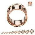 thumbnail image 1 of Double Flared Rose Gold Plated Ear Gauges Tunnel Plugs, 1 of 1