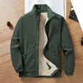 thumbnail image 2 of Mens Jean Jacket Fleece Warm Thickened Soft Lined Outer Lightweight Comfortable Mens Workout Jacket,Army Green,M, 2 of 8