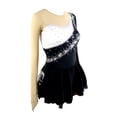 thumbnail image 3 of LIUHUO Designed Custom Figure Skating Dress Girls Ladies Diamond Embellishments Stretchy Black And White Patchwork Spandex Flowing Skirt, 3 of 9