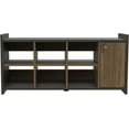 thumbnail image 3 of TUHOME Storage Unit with Enclosed Boot Cubby, 6 Shoe Cubbies, Carbon Espresso / Mahogany, 3 of 10