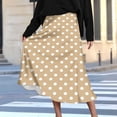 thumbnail image 2 of CHUMUD Womens Polka Dots Midi Skirt High Waist Flared Satin A-Line Skirts Casual Summer Wear, 2 of 7