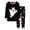 Black-1, variant on Halloween Pajamas for Kids Crewneck Long Sleeve Cute Print Loungewear Set Boys Pajama Size 2-10 Years