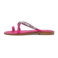 thumbnail image 2 of XYD Women Stylish Open Split Toe Crossed Strap Sandals Crystal Studded Flats Comfortable Beach Daily Shoes Size 7 Pink, 2 of 4