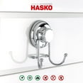 thumbnail image 2 of Powerful Vacuum Suction Cup Hooks - Organizer for Towel, Bathrobe and Loofah - Strong Stainless Steel Towel Hooks for Bathroom & Kitchen, Towel Hanger Storage (2 Pack), 2 of 6