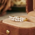 thumbnail image 4 of vylahjewellery Classic Wedding Bridal Ring Pearl & Marquise Diamond Wedding Band Ring 10K Vermeil Yellow Gold Stackable Anniversary Promise Jewelry Gift for Women, 4 of 6
