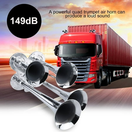Universal Car Motorcycle 149dB Super Loud Compact Four Trumpet Train Air Horn