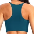 thumbnail image 4 of Women's Plus Size Swim Top Solid Color Adjustable Straps Removable Pads Racerback Tankini Top Summer Beach Pool Bathing Suit Blue, 4 of 5