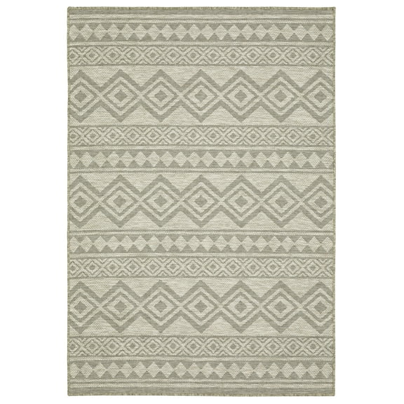 Woven Trends Aero - TR03A - Classic Casual Style, Diamond Stripe Pattern, Stain Resitant, Living Room, Dining Room, Office, Medium Pile Polypropylene Area Rug in Beige - 6' x 9'