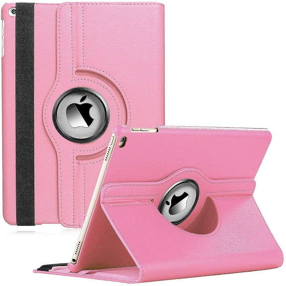 iPad Case Fit 2018/2017 iPad 9.7 6th/5th Generation - 360 Degree Rotating iPad Air Case Cover with Auto Wake/Sleep Compatible with Apple iPad 9.7 Inch 2018/2017 (Pink)