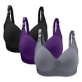 thumbnail image 2 of Nmnitkp Bras for Women No Underwire Wireless Comfort Lift Push Up Bralettes for Women with Support and Bra Extender Bra & Soft and Skin Friendly Bras for Women Pack 3PC, 2 of 3