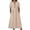 Beige, variant on Women's Graced Tie Neck Midi Dress with Short Sleeves - High Waisted Flowy A-Line Dress for Work, Church & Special Occasions