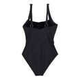 thumbnail image 5 of WREESH Womens One Piece Swimsuit Solid Color Swim Suits New Fashion Splicing Swimsuit Casual Bikini Swimsuit Features: Sleeveless Bathing Suits Black, 5 of 9