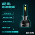 thumbnail image 2 of Luces Led para Auto - EVOLUM - Modelo Barracuda 11,000 lúmenes - Resistencia al Agua - Haz de luz Perfecto (H1), 2 of 8
