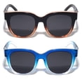 thumbnail image 2 of V.W.E. Polarized UV Protection Prescription Women's Round Sunglasses, Blue/Coffee, 2-Piece, 2 of 3