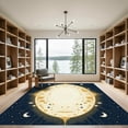 thumbnail image 2 of ODIKA 6'x9' Machine Washable Non-Slip Area Rug, Art Nouveau Navy Blue High Traffic Rug, Blue, 1060894, 2 of 7