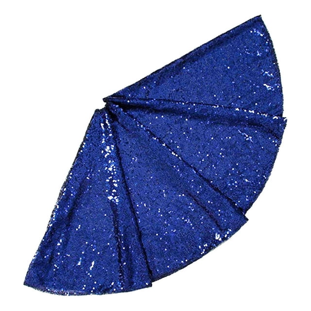 Christmas Tree Skirt Vibrant Color Elegant Shiny Sequins Tree Mat for Festive Home Party Decorations