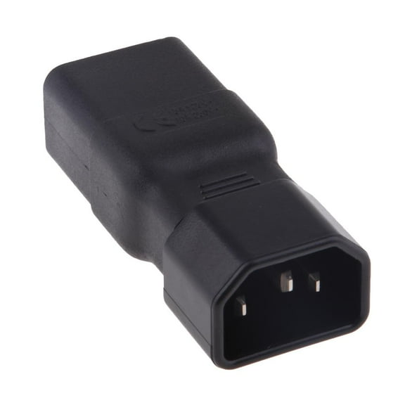 C14 to C19 Connector, IEC 320 Male to Female Plug Adapter Converters Black