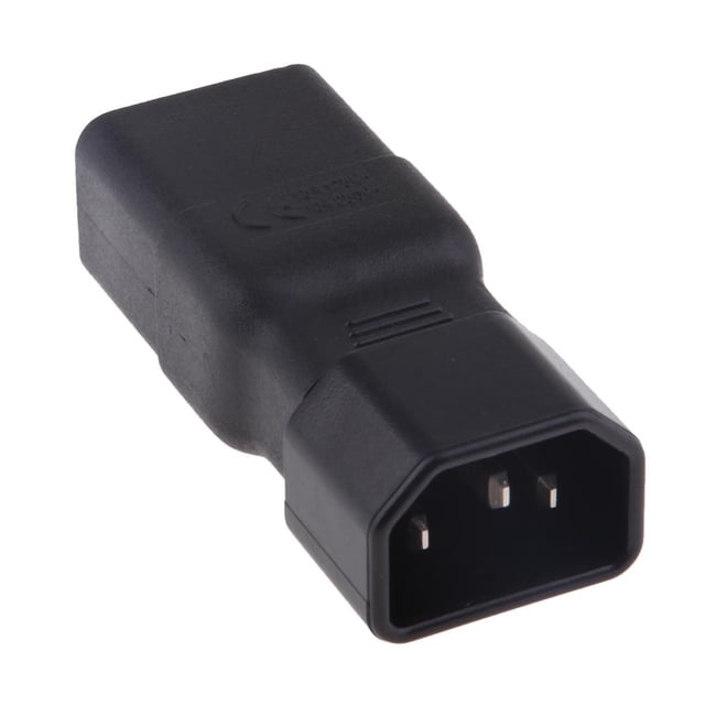 IEC C14 a C19 Convertidor de enchufe moldeado Adaptadores de corriente Conector Negro