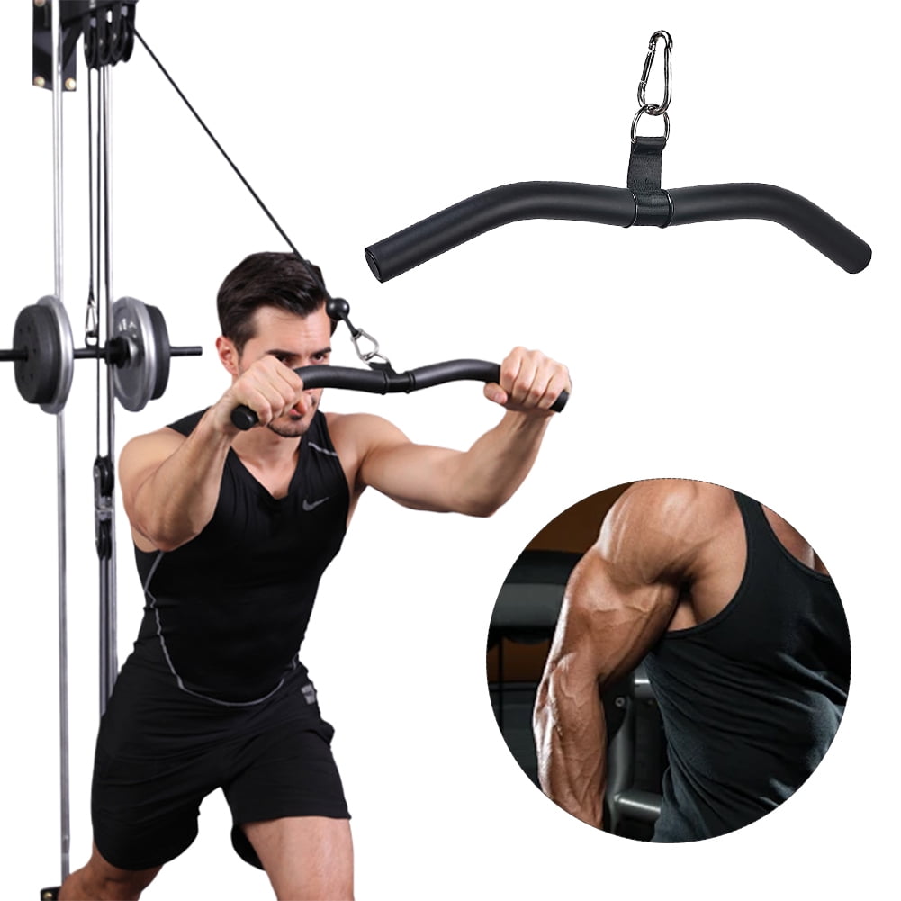 Yucurem Fitness Lower Pull Bar Curl Tricep Press Down Bar For Back And Arm Exercise Fitness Essential (A)