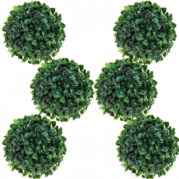 6 Pack 5 Inch Artificial Boxwood Topiary Balls,Bexikou Faux Greenery Decor Balls for Patio Balcony,Weatherproof Decorative Greenery Spheres for Home Garden Wedding Table Display