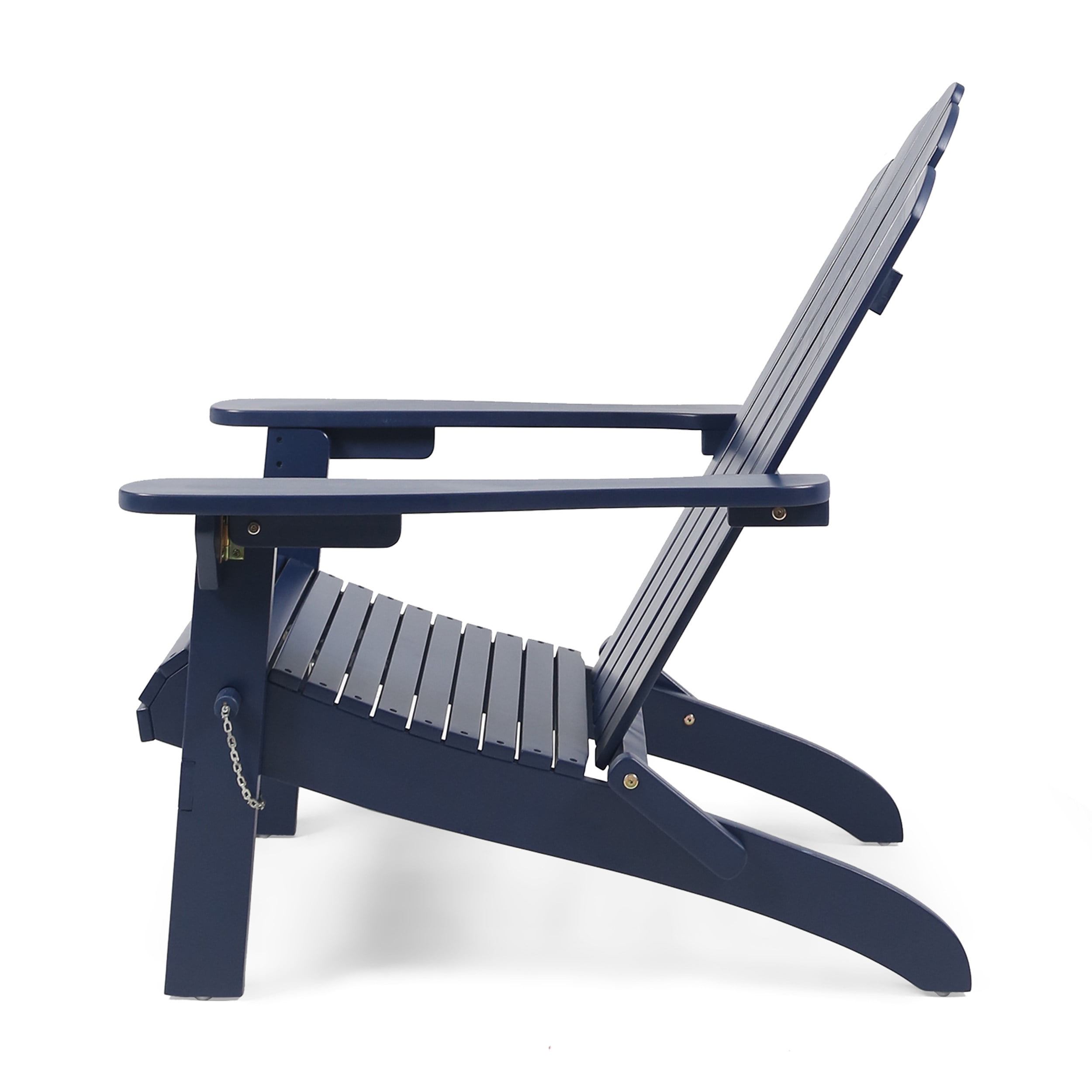 Blue Wood Foldable Adirondack Chair - 37.00 in Height, 35.50 in Width for Patio, Deck, or Garden Seating