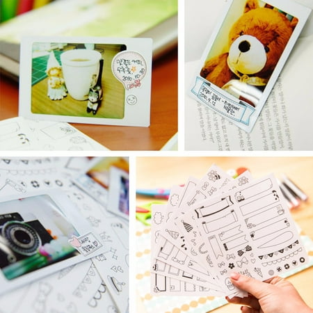 6 Sheets DIY Cute Photos Paper Sticker Printing Paper Scrapbook Calendar Diary Planner