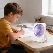 Desktop Mini Fan, Battery Operated Ventilador, Angle Adjustable Air Cooler, Low Noise Portable Personal Fan for Household Workspace Indoor Travel Socket Free Summer Heat Dissipation