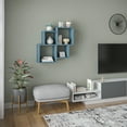 thumbnail image 2 of Ada Home Decor Furniture 39.37" 2 Tier Petrol Blue Watkins Modern Wall Shelf, 2 of 7