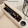 thumbnail image 5 of Aukfa 78" Sectional Sofa with USB Port, Storage Ottoman, Armrest with Hidden Storage, Linen, Beige, 5 of 11