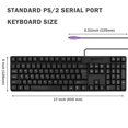 thumbnail image 3 of MCSaite Teclado de computadora PS2 con cable de 104 teclas con soportes negro resistente al agua - Diseño de EE. UU. Compatible con Windows PC portátil, 3 of 6