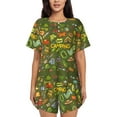 thumbnail image 1 of Balery Camping 1 Conjunto de Pijama para Mujer con Estampado, Dos Piezas de Manga Corta y Shorts, Ropa de Dormir Suave con Cuello Redondo y Bolsillos-XX-Large, 1 of 6