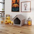 thumbnail image 2 of Decksplore Weatherproof Cat House, Indoor/Outdoor Wooden-Style Shelter for Cats & Small Pets, Light Coffee, UV & Mildew Resistant, Easy Assembly, 2 of 9