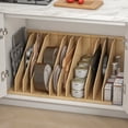 thumbnail image 2 of Qunbio TD3 Tray Dividers for Cabinets, Wooden Kitchen Cabinet Tray Divider for Pans, Lids, Cookie Sheets and Cutting Boards, 22"x15"x12", 2 of 9