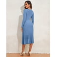 thumbnail image 6 of PrettyGuide Women's Wrap Sweater Dress V Neck Long Sleeve Pleated A Line Knit Midi Dresses, 6 of 8
