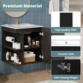 thumbnail image 5 of GZXS 20" Bathroom Vanity with Sink, Wall-Mounted Single Basin Vanity Set with Soft-Closing Door & Two-Tier Left Side Open Shelf, Storage Cabinet with Ceramic Basin for Bathroom, Black, 5 of 10