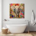 thumbnail image 6 of Wall Art Prints, Elephants Framed Canvas Prints for Bedroom Living Room Bathroom Office, Vintage Oil Painting Flowers Artwork Gallery Wrap Wall Art Poster for Gifts Home Decor 8"x8", 6 of 9