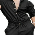 thumbnail image 4 of Combinaison Homme Couleur Unie Col Rabattu Manches Longues Combinaisons pour Garçons, 4 of 5