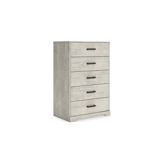 Signature Design by Ashley Shawburn 5 Drawer Modern Farmhouse Dresser , Whitewash