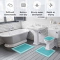 thumbnail image 5 of Turquoise Bath Mat 3 Piece Bathroom Rug Set, Geometric Boho Ethnic Tile Chic Monochrome Non Slip Bath Rug Contour Mat and Toilet Lid Cover, Absorbent Shower Mats Soft Bath Rugs and Mats Sets, 5 of 8