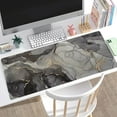 thumbnail image 5 of Desk Mat, Large Extended Gaming Mouse Pad XXL, Full Desktop Pad Black Grey Marble Stitched Edges Desk Pad Keyboard Mat for Computer, Laptop, Wireless Mouse, Men Mouse Mat 31.5x15.7 Inchs, 5 of 6