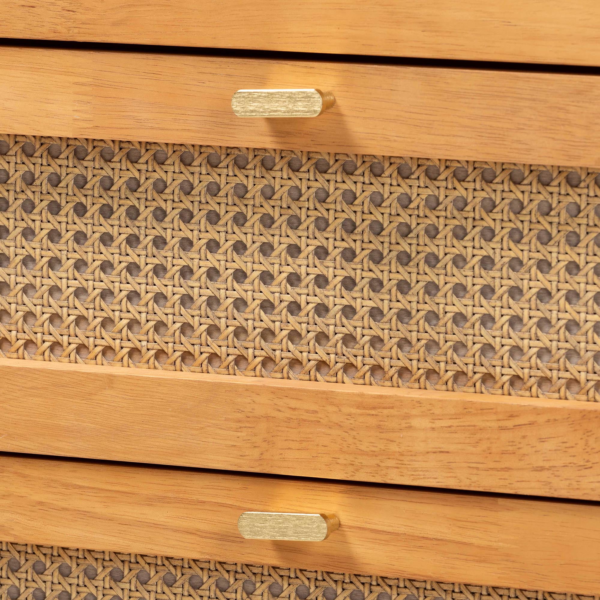 Baxton Studio Jenn Japandi Chest, 4-Drawer, Golden Brown