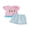 Pink, variant on BemeyourBBs Toddler baby Girls Summer Clothes Newborn Baby Girl Summer Beach Holiday Outfits 0 6 12 18 24 Months 2 3 Years Short Sleeve Ice Cream Embroidery TShirt Tops Ruffled Striped Shorts Set