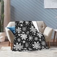 thumbnail image 6 of Winter Snowflakes Black Throw Blanket Ultra Soft Warm All Season Christmas Decorative Fleece Blankets for Bed Chair Car Sofa Couch Bedroom 80"X60", 6 of 6