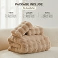 thumbnail image 2 of EMME Faux Fur Duvet Cover King Size, 3 Pieces Ultra Soft Fluffy Comforter Cover, Cozy Warm for Winter, Luxury Elegant Shaggy Bubble Design Bedding, 1 Duvet Cover & 1 Pillow Shams (King, Camel), 2 of 7